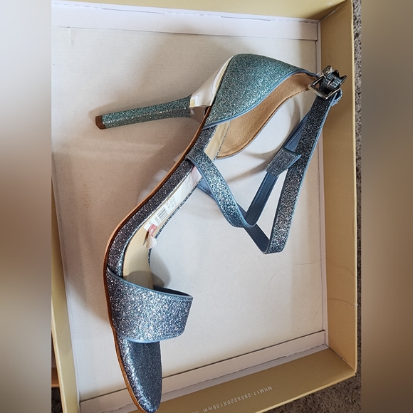 Micheal Kors Women's Astrid Colorblock Glitter Ankle-Strap Sandals - Blue - Picture 10 of 17